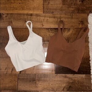 lululemon Align Tank Top Bone + Roasted Brown Bundle Size 4